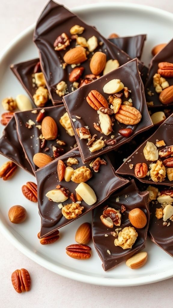 Sinful Dark Chocolate Bark with Nuts