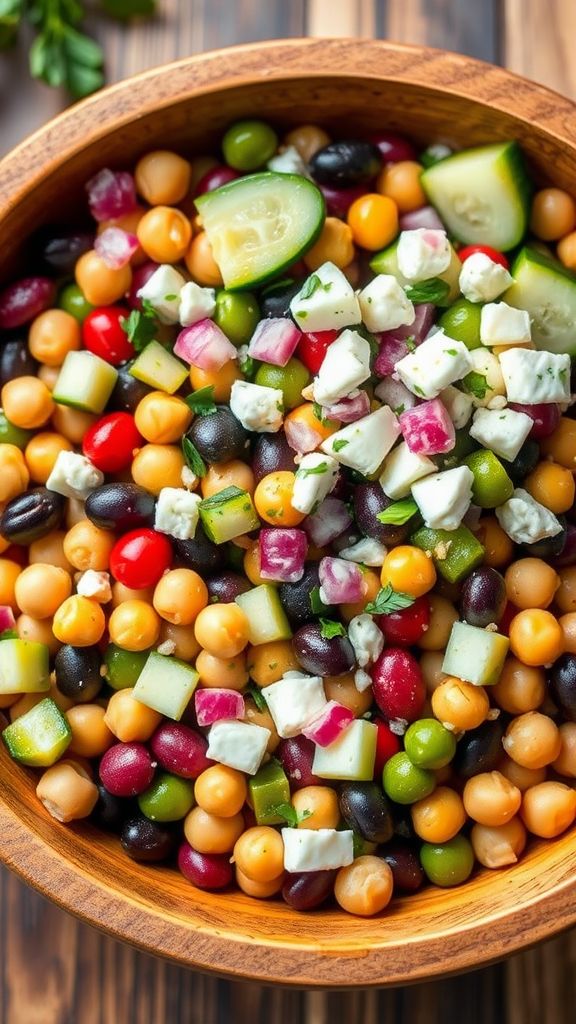 Six-Bean Salad with Feta  