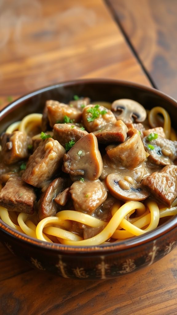 Slow-Cooked Beef Stroganoff