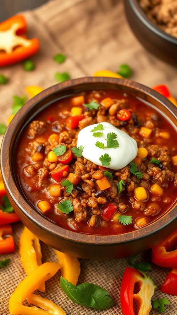 Slow-Cooked Turkey and Lentil Chili