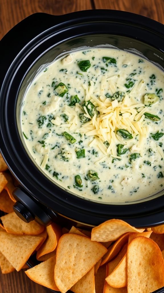 Slow Cooker Spinach and Artichoke Dip