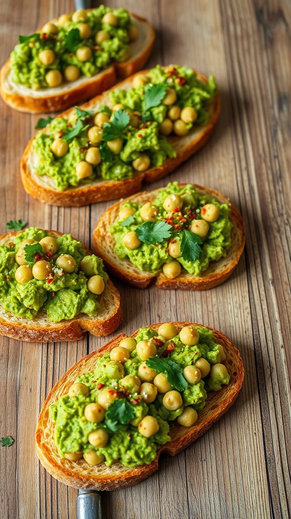 Smashed Chickpea and Avocado Toast  