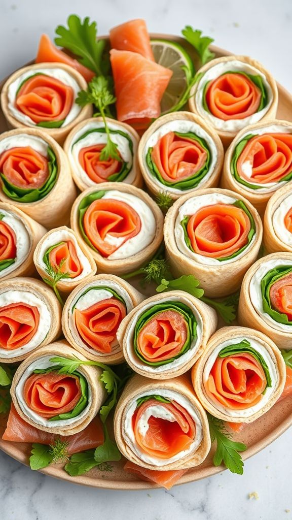 Smoked Salmon and Cream Cheese Roll-Ups  