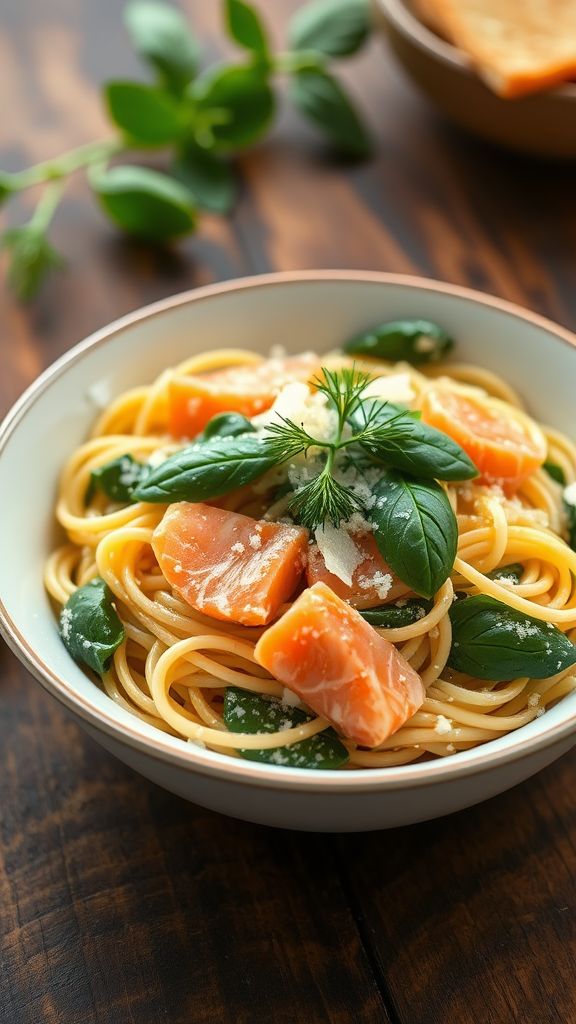 Smoked Salmon & Spinach Pasta Bowl  