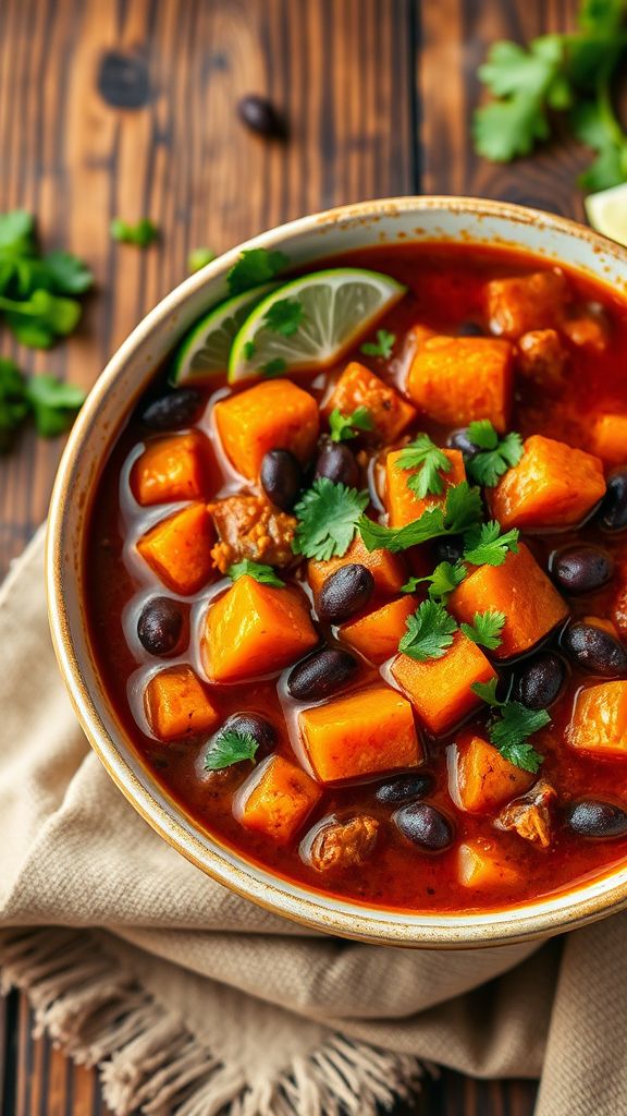 Smoky Black Bean and Sweet Potato Stew  