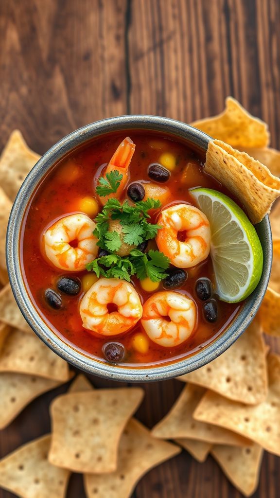 Smoky Chipotle Shrimp Taco Soup