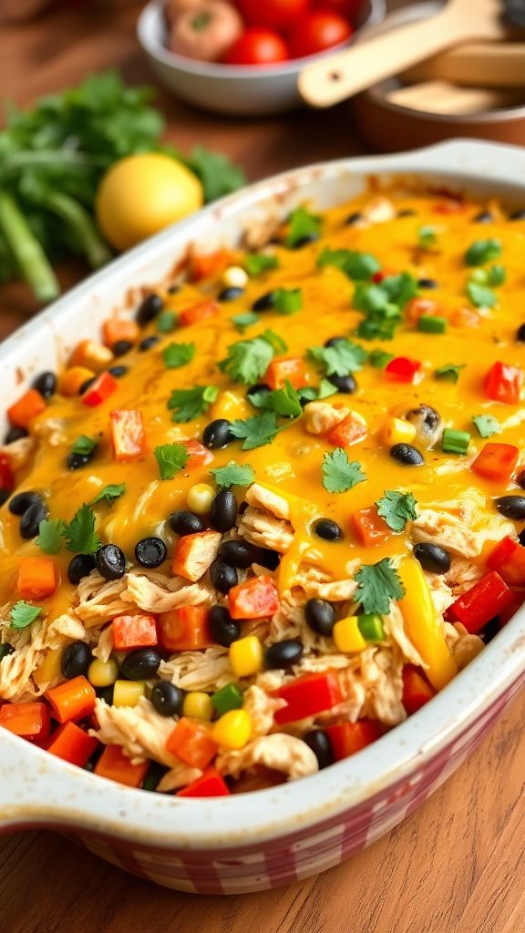 Southwest Chicken and Veggie Casserole  