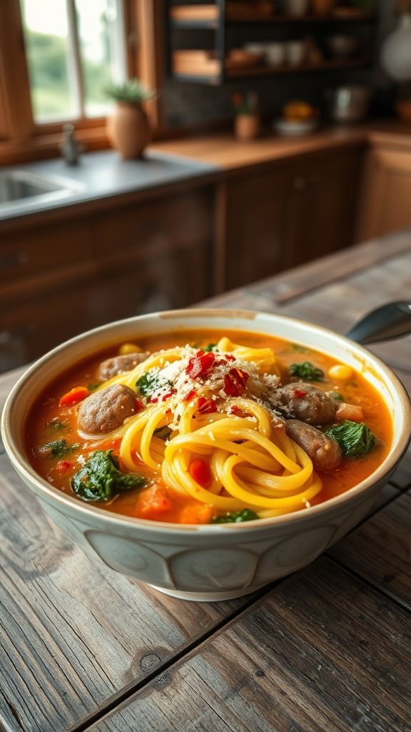 Spaghetti Squash and Sausage Soup  