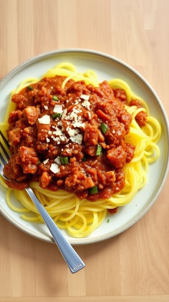 Spaghetti Squash with Turkey Bolognese  