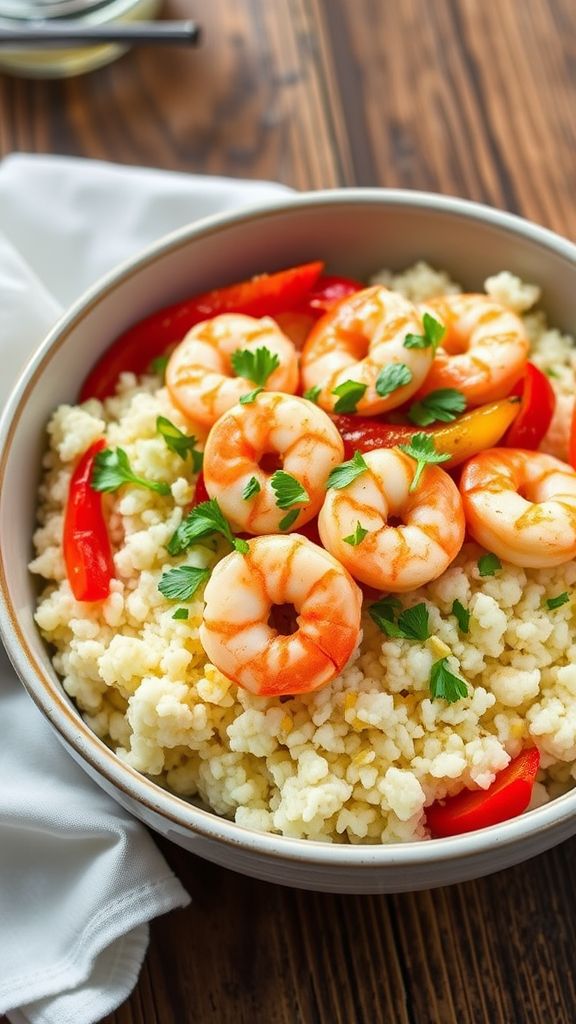 Speedy Shrimp and Cauliflower Rice Bowl