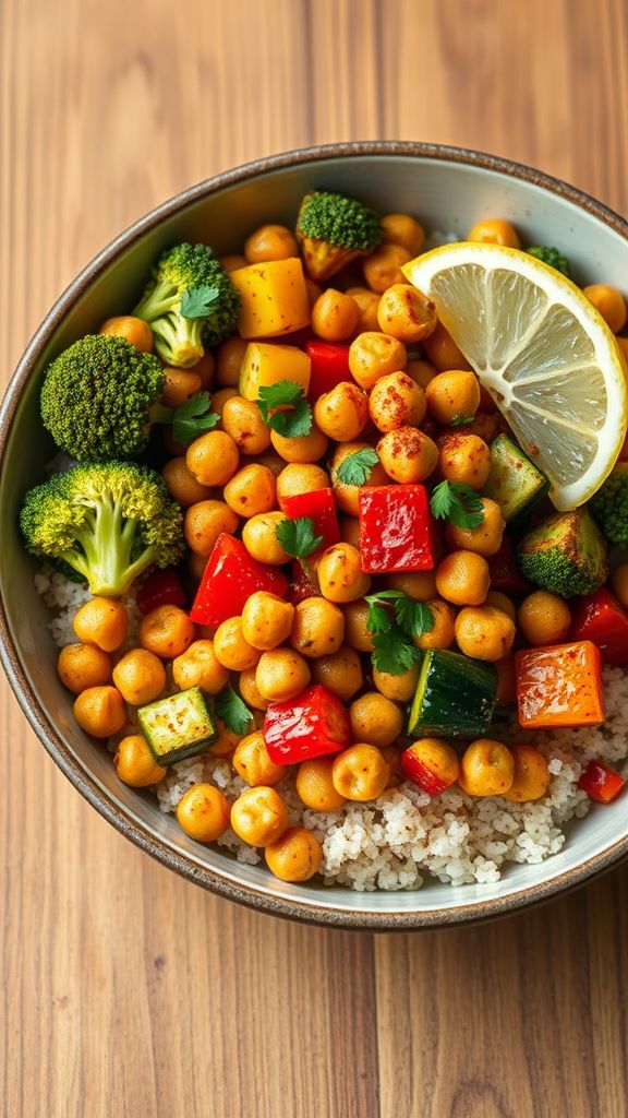 Spiced Chickpea and Roasted Vegetable Bowl