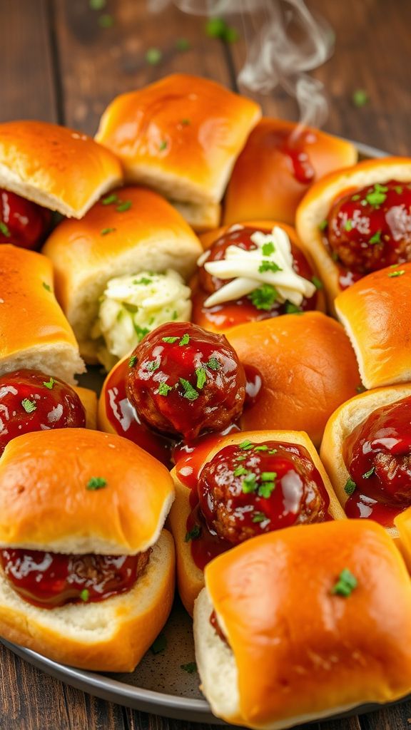 Spicy BBQ Meatball Sliders