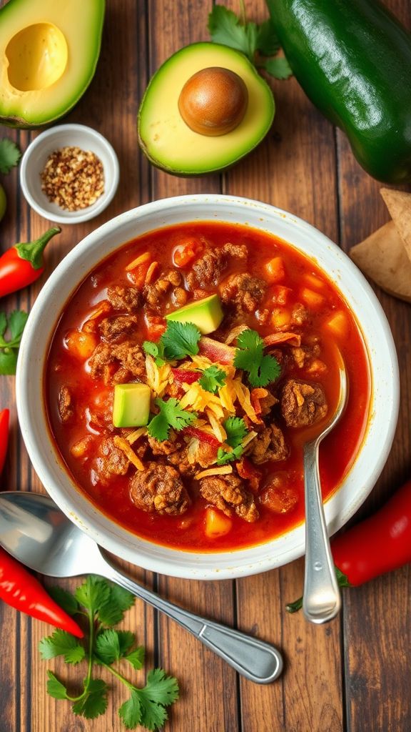 Spicy Beef and Bacon Keto Chili  