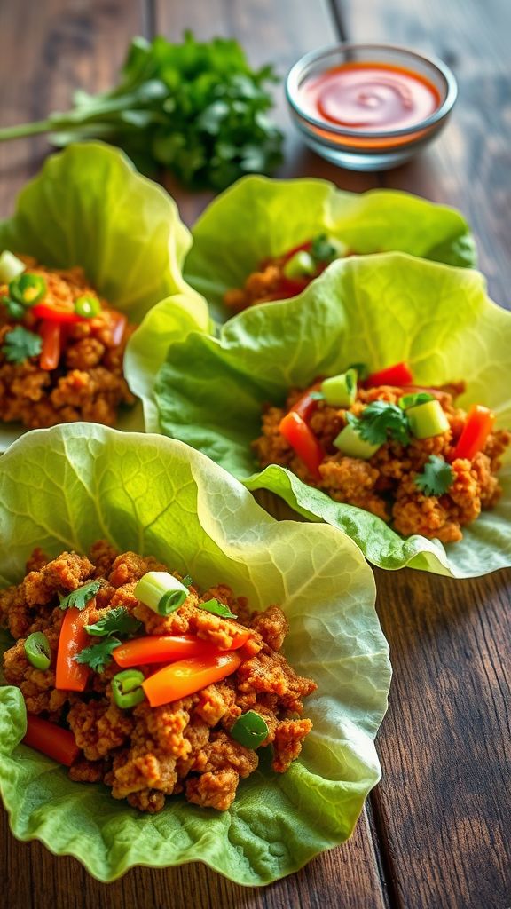 Spicy Chicken Lettuce Wrap Tacos  