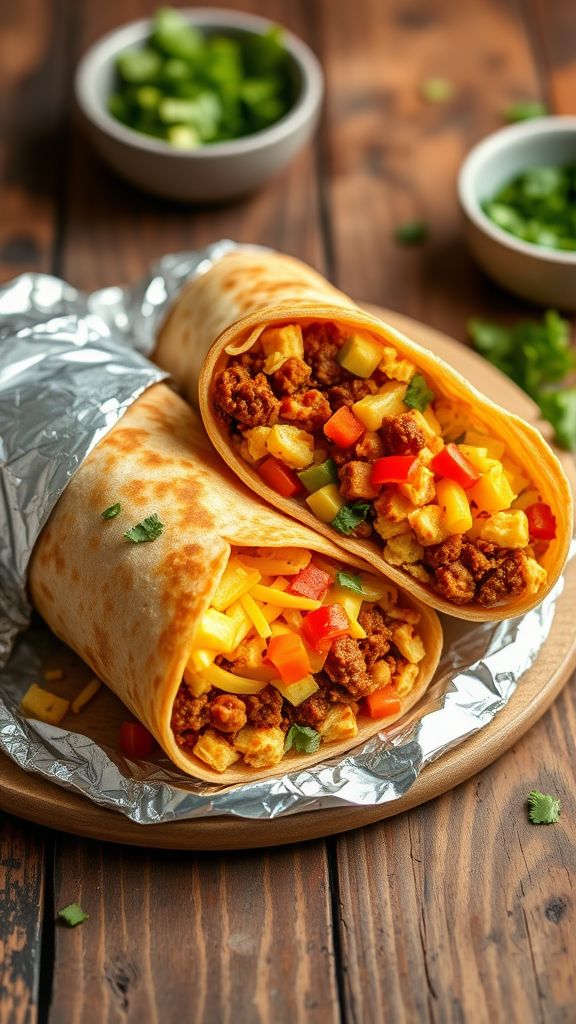 Spicy Chorizo and Egg Freeze-Ahead Burritos