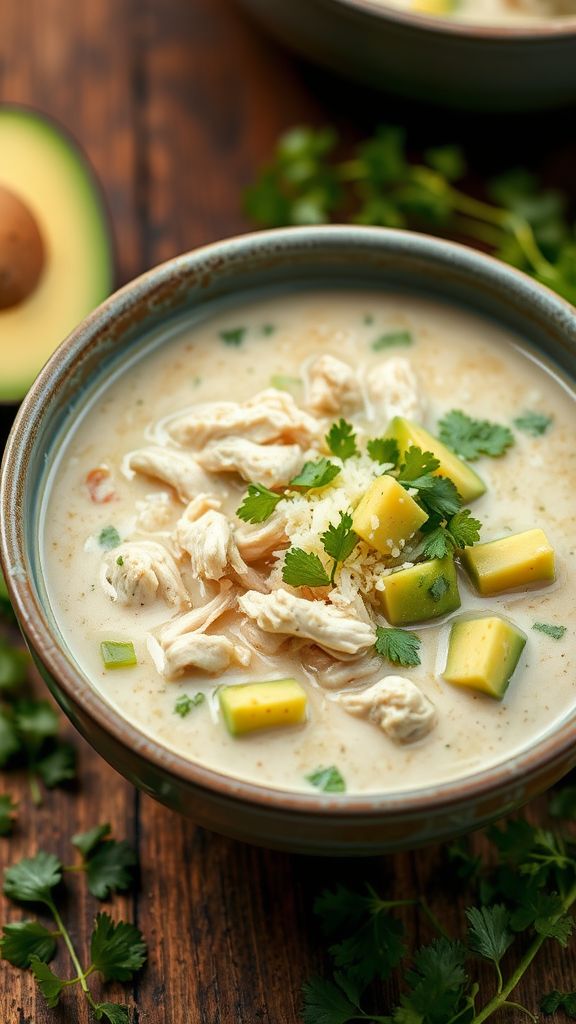 Spicy Cilantro Lime Keto White Chicken Chili