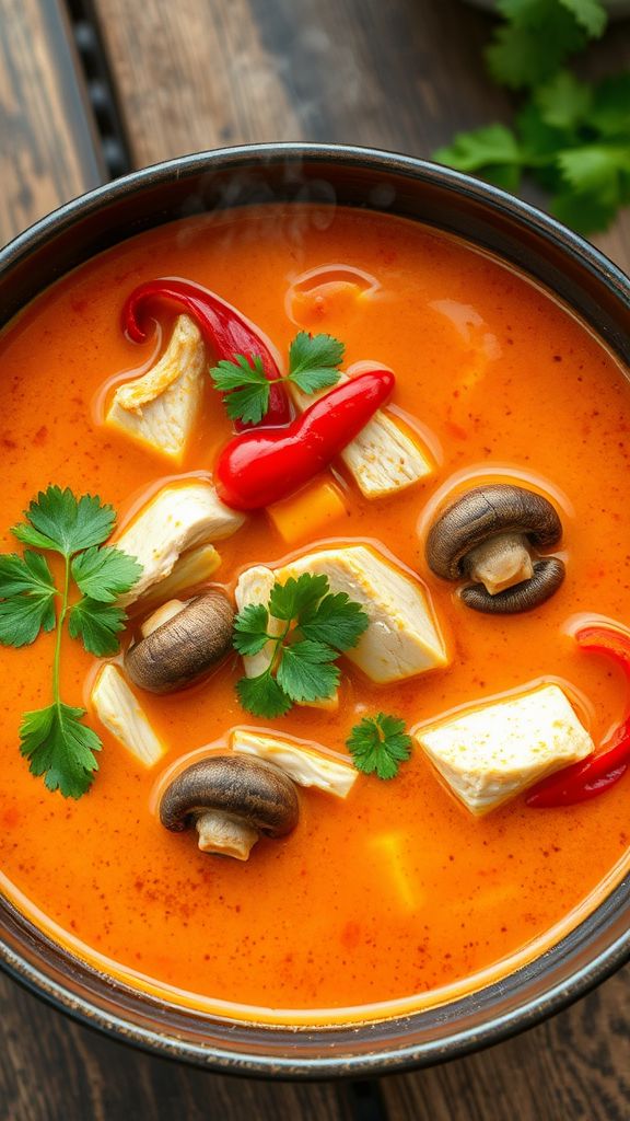 Spicy Coconut Chicken Soup  