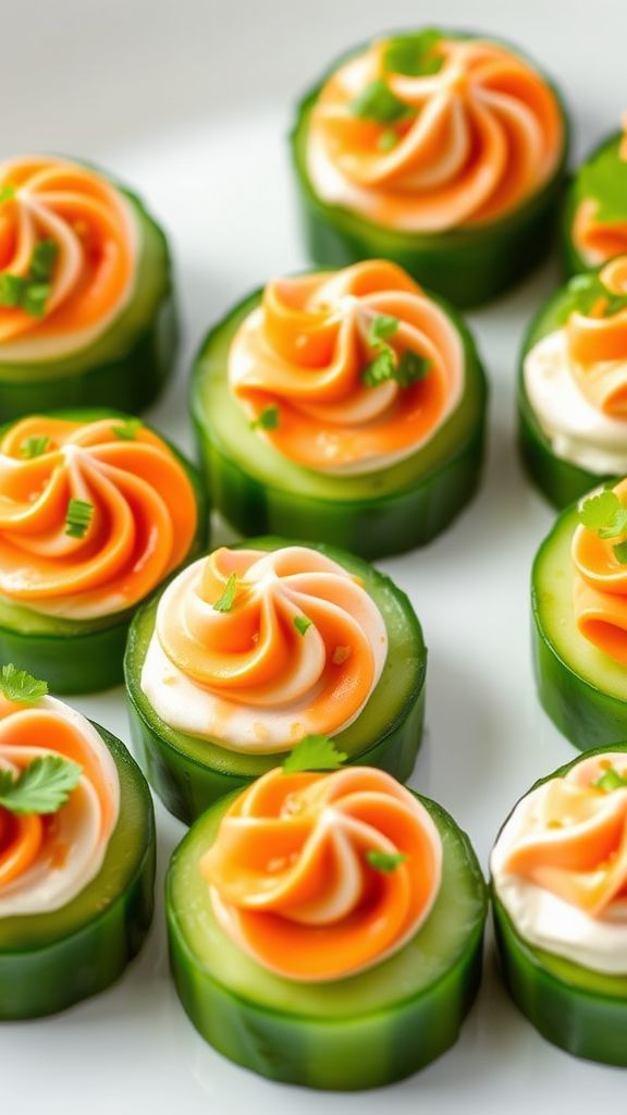 Spicy Cucumber Bites with Cream Cheese  