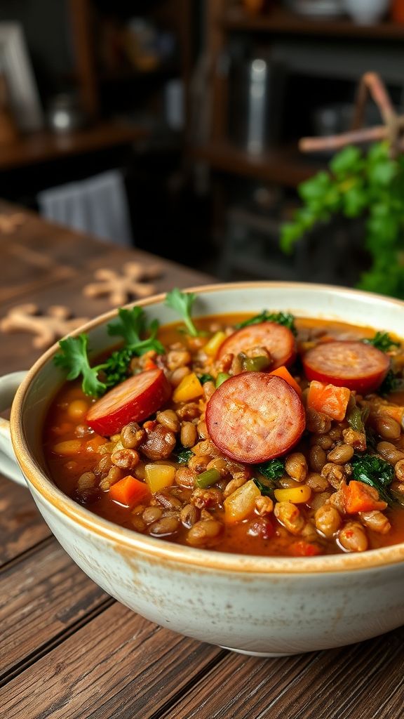 Spicy Lentil and Sausage Stew  