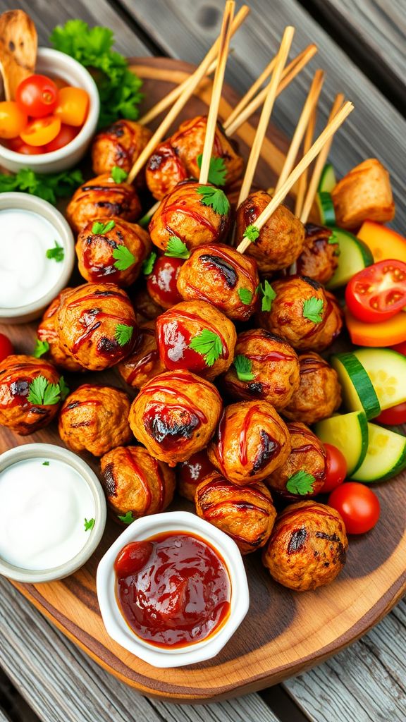 Spicy Meatball Skewers  