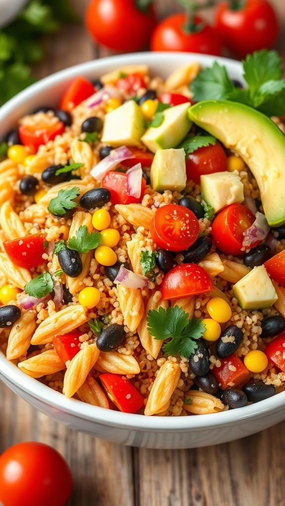 Spicy Mexican Quinoa Pasta Salad  