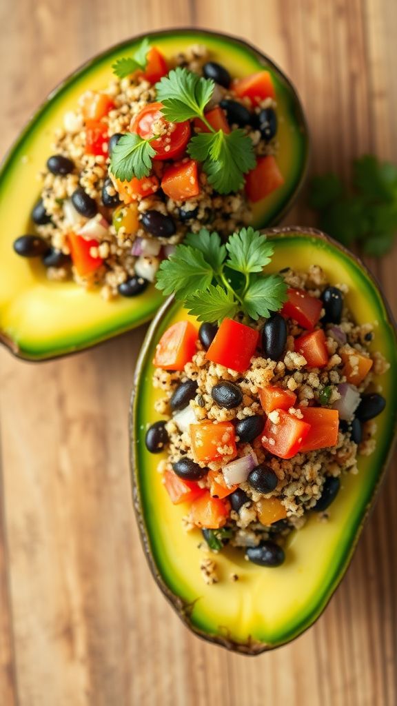 Spicy Quinoa-Stuffed Avocados  