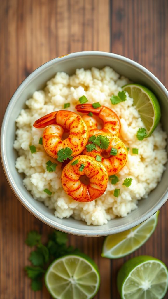 Spicy Shrimp and Cauliflower Rice Bowl  