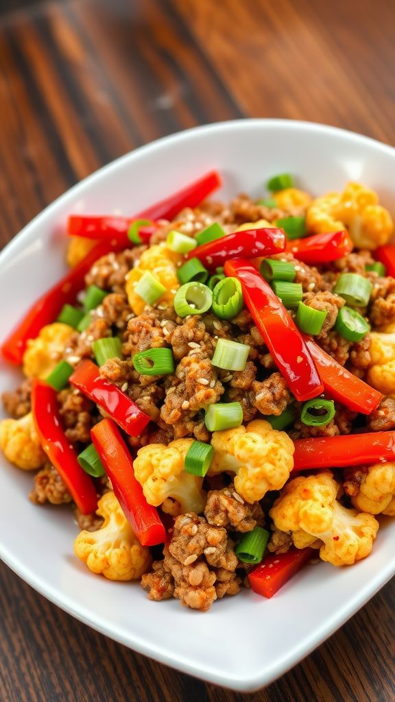 Spicy Turkey and Cauliflower Stir-Fry  