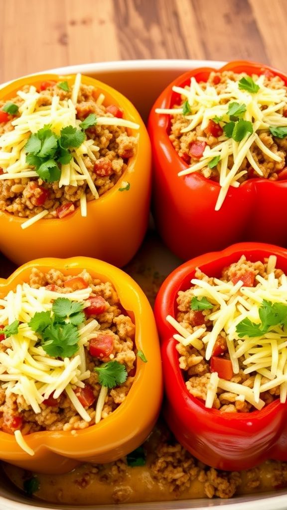 Spicy Turkey Stuffed Bell Peppers  