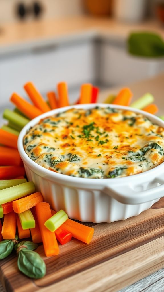 Spinach and Artichoke Dip with Veggie Sticks  