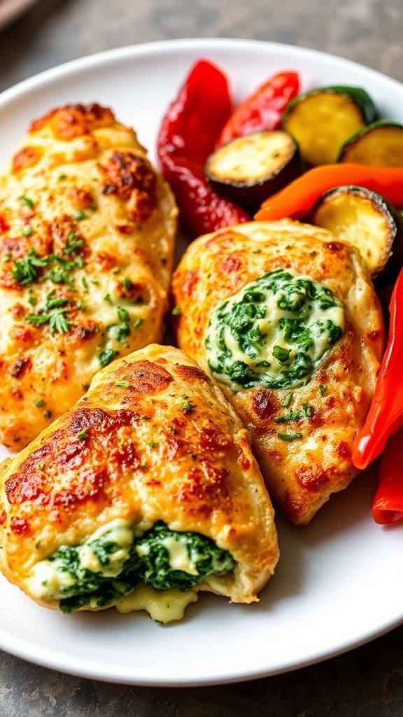 Spinach and Cheese Stuffed Chicken Breasts  