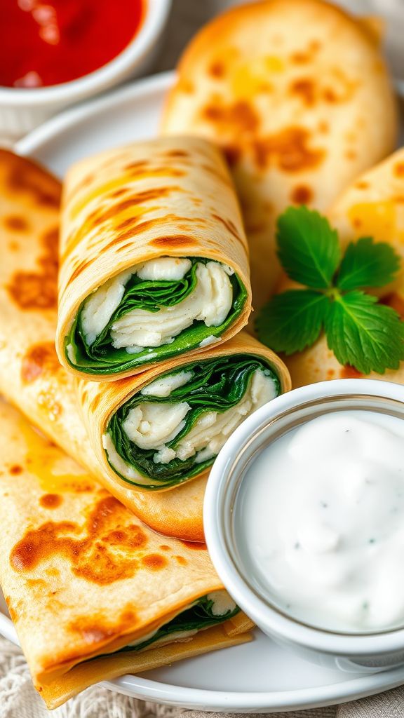 Spinach and Cheese Wraps