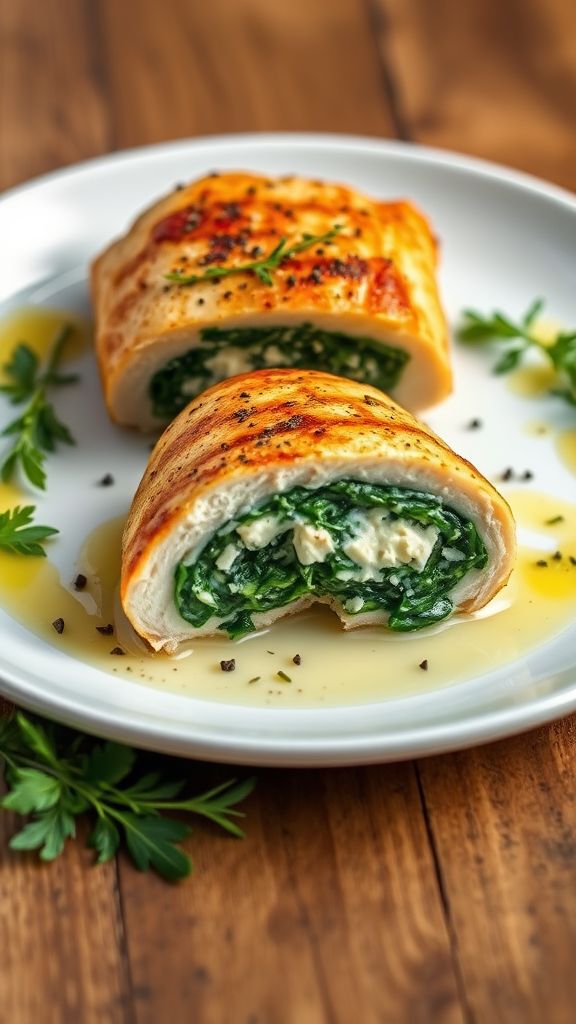 Spinach and Feta Stuffed Chicken Breast  