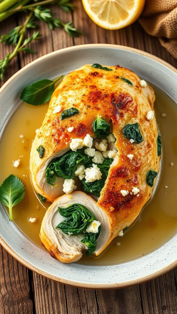 Spinach and Feta Stuffed Chicken Breast