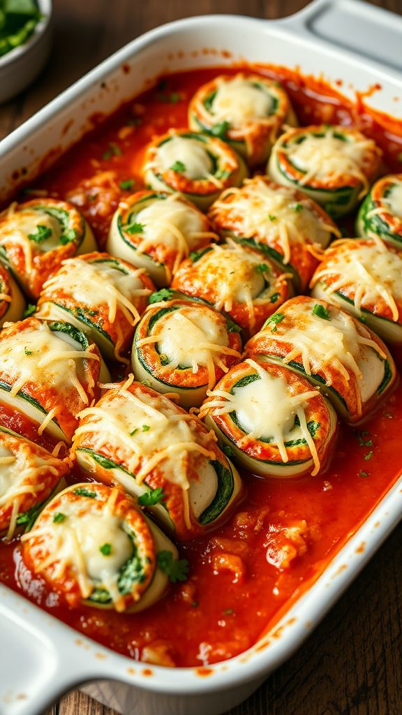 Spinach and Ricotta Keto Lasagna Rolls