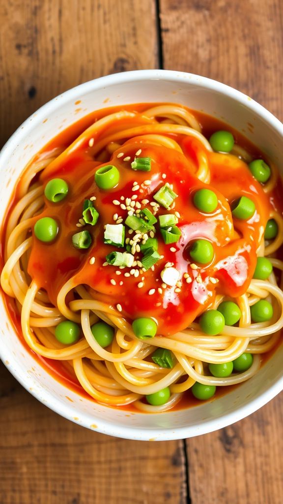 Sriracha Peanut Noodles with Edamame  