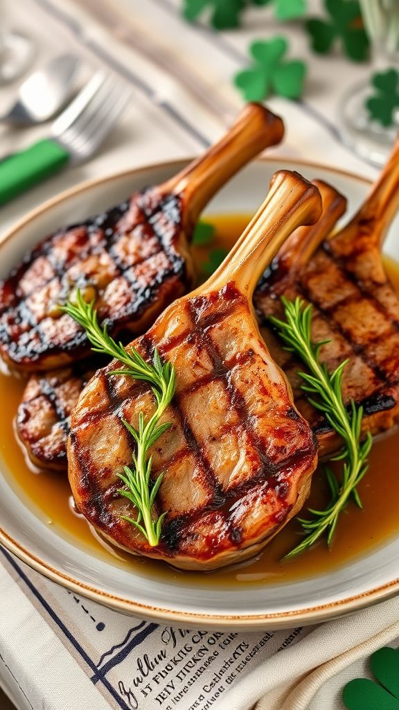 St. Patrick's Day Lamb Chops with Rosemary