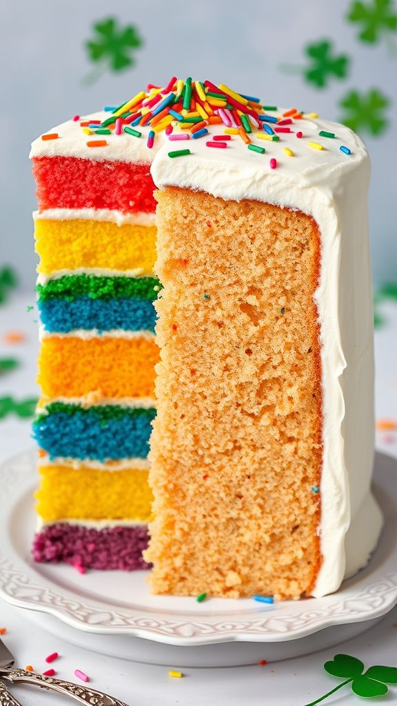 St. Patrick's Day Rainbow Layer Cake  