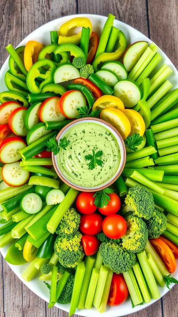 St. Patrick’s Day Veggie Platter with Green Dip