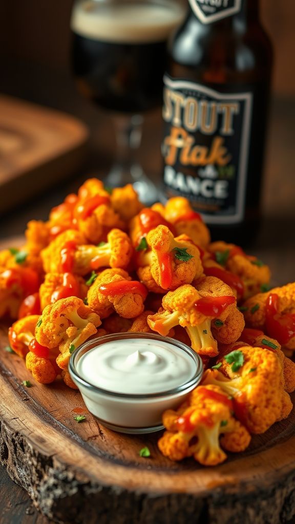 Stout-Infused Buffalo Cauliflower  