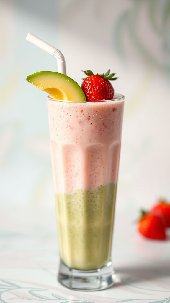 Strawberry Avocado Cream Smoothie  