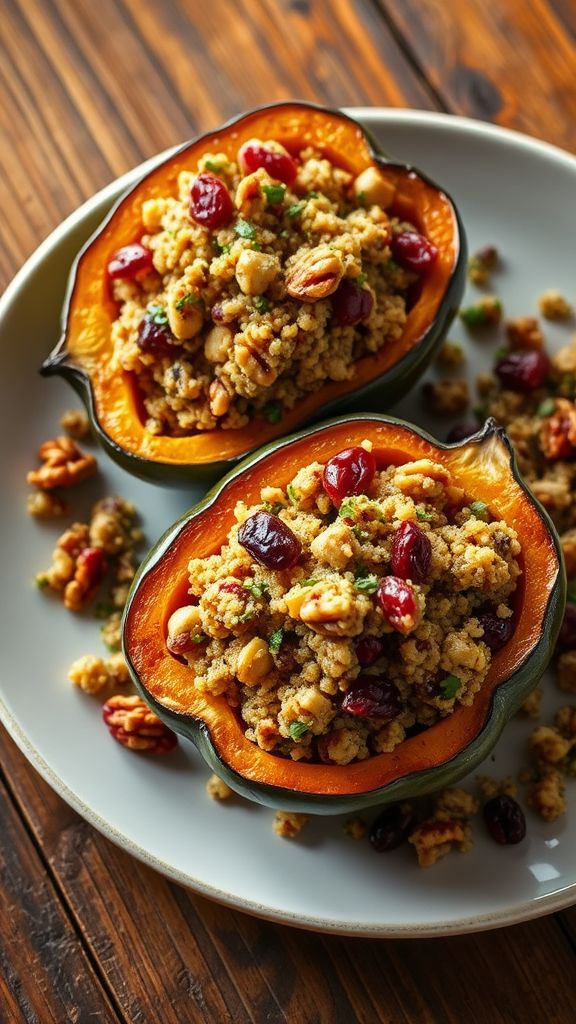 Stuffed Acorn Squash with Quinoa and Walnuts