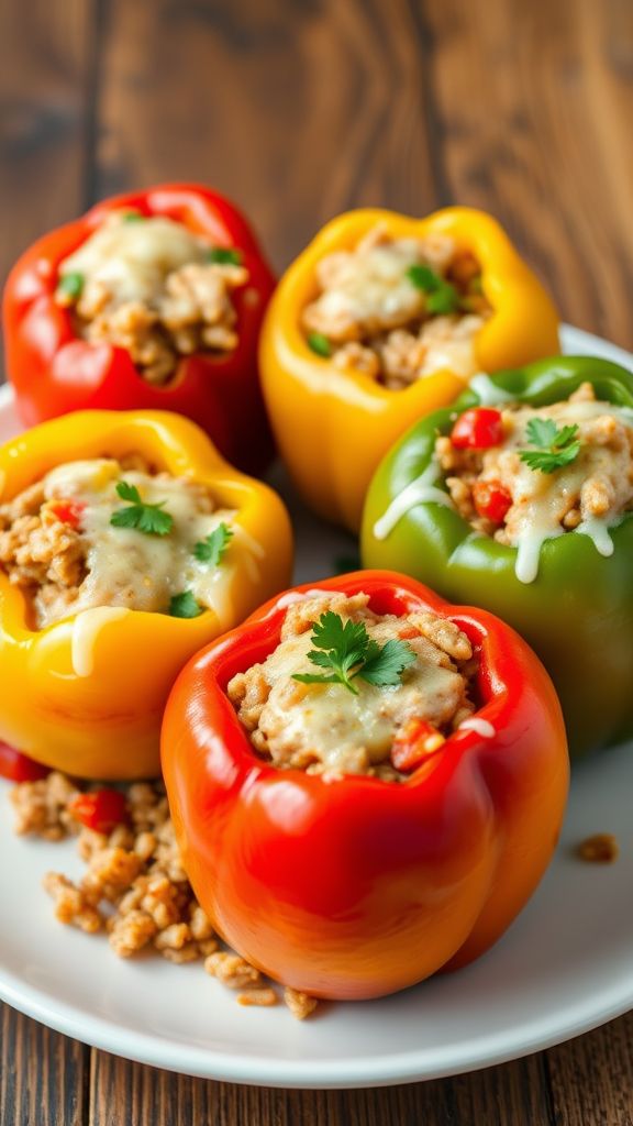 Stuffed Bell Peppers with Ground Turkey