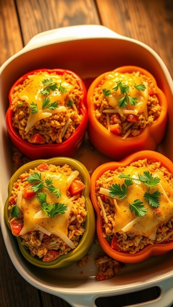 Stuffed Bell Peppers with Ground Turkey  