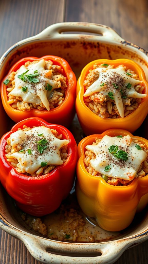 Stuffed Bell Peppers with Ground Turkey