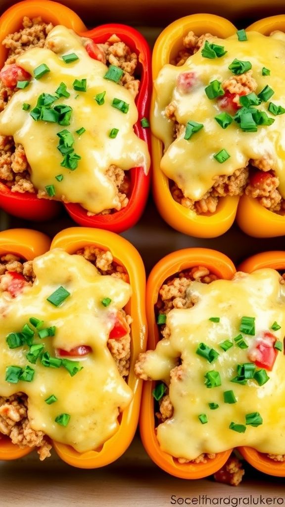 Stuffed Bell Peppers with Ground Turkey