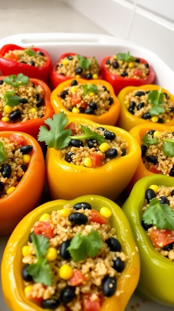 Stuffed Bell Peppers with Nutritional Yeast