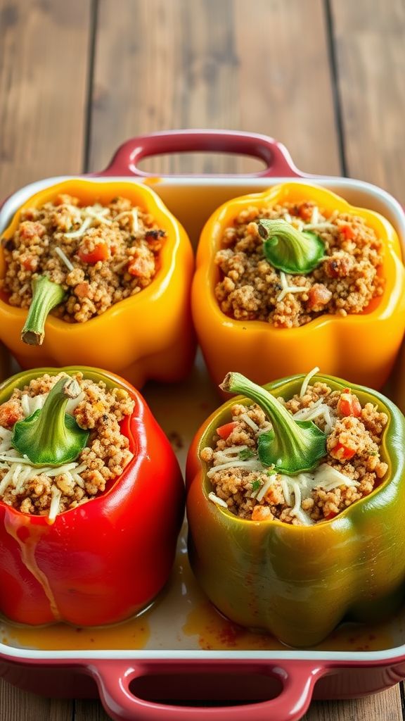 Stuffed Bell Peppers with Quinoa and Turkey  