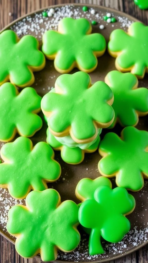 Sugar Cookie Shamrock Sandwiches  