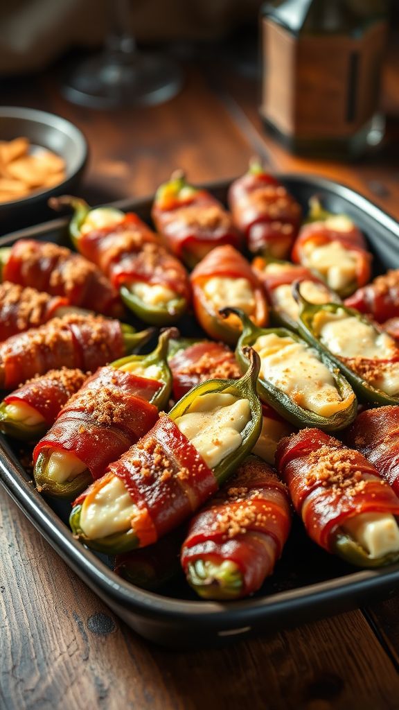 Sweet and Savory Bacon-Wrapped Poppers